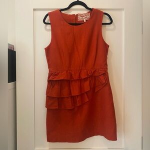 Size L orange wool dress